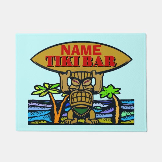 Welcome Mat, Tiki Bar, Name Doormat hinzufügen Fußmatte (Vorderseite)