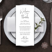 Welcome n Thanks Wedding Reception Thank You Card Programm