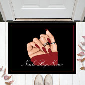 Welcome Nail Beauty Salon Black & Red Fußmatte