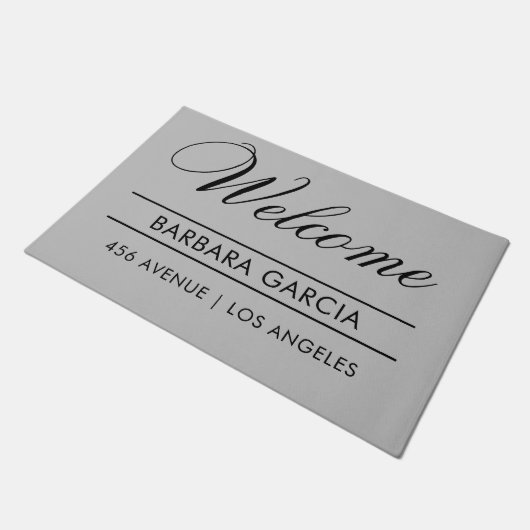 Welcome|Name|Address Modern Fußmatte (Schrägansicht)