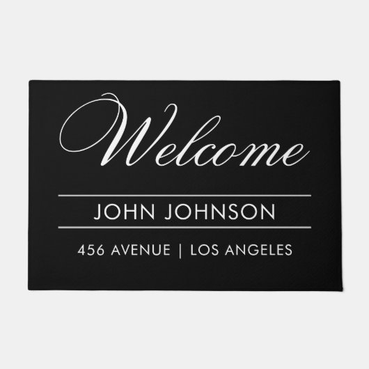 Welcome|Name|Address Modern Fußmatte (Vorderseite)