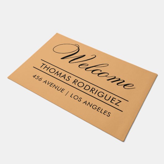 Welcome|Name|Address Modern Fußmatte (Schrägansicht)