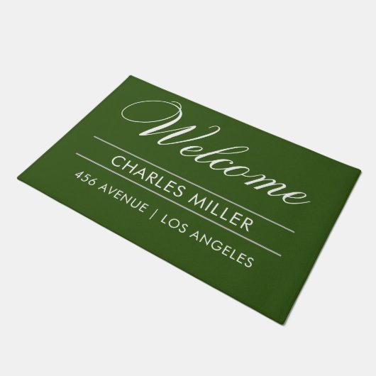 Welcome|Name|Address Modern Fußmatte (Schrägansicht)