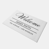 Welcome|Name|Address Modern Fußmatte (Schrägansicht)