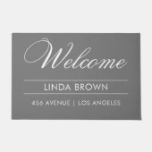 Welcome|Name|Address Modern Fußmatte (Vorderseite)
