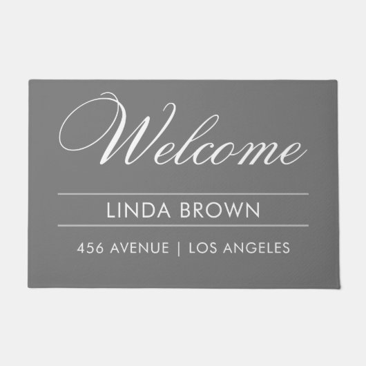 Welcome|Name|Address Modern Fußmatte (Vorderseite)