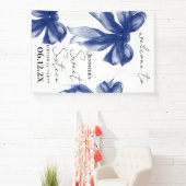 Welcome Navy Bow Coquette Script Sweet 16  Banner (InSitu)