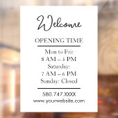 Welcome Open Hours Logo QR Biz door sign Fensteraufkleber (Blatt 2)
