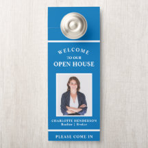 Welcome Open House Real Anwesen Agent Foto Blue