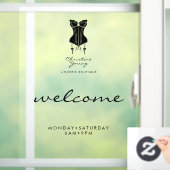 Welcome Opening Stunden Lingerie Store transparent Fensteraufkleber (Zuhause)