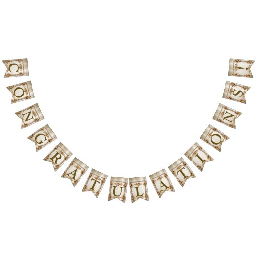 Welcome Party Gold Verziert Rectangle Dimond Blume Wimpelkette (Alle)