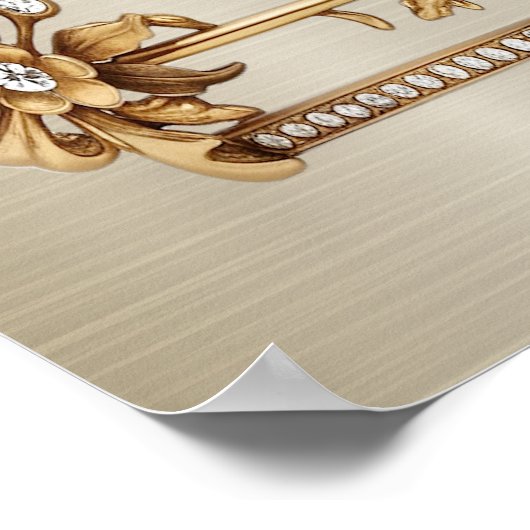 Welcome Party Golden Verziert Rectangle Dimond Poster (Ecke)