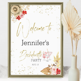 Welcome Party Sign Bachelorette Boho Wassercolor Poster