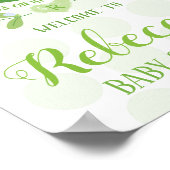 Welcome Party Signs Sweet Pea Baby Shower Boy Poster (Ecke)