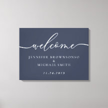 Welcome Party Simple Wedding Modern Navy