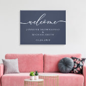 Welcome Party Simple Wedding Modern Navy Leinwanddruck (Insitu (Wohnzimmer))