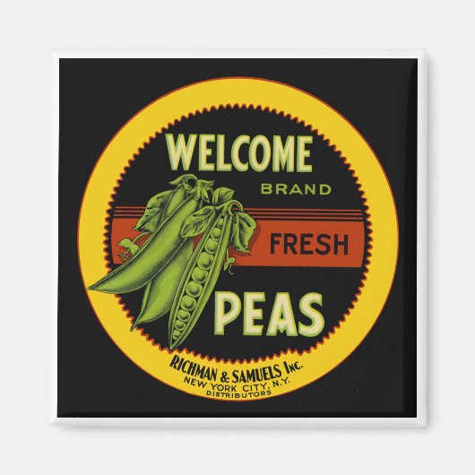 Welcome Peas Label New York Magnet (Vorne)