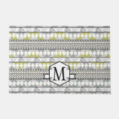 Welcome Personalisiert Monogram Aztec Zickzack Fußmatte (Vorderseite)
