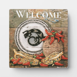 "Welcome" Placque, Southwest-Style Tile Design Pla Fotoplatte