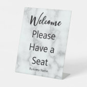 Welcome Please Have a Seat Business Name Marble Sockelschild (Vorderseite)