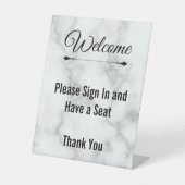 Welcome Please Sign In and Have a Seat Faux Marble Sockelschild (Vorderseite)