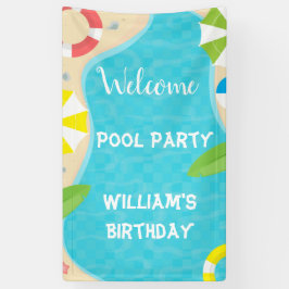Welcome Pool Party Geburtstagsbanner Banner