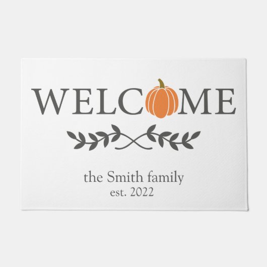 Welcome Pumpkin Personalisiert Fußmatte (Vorderseite)