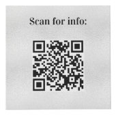 Welcome QR-Code Info Hotel Restaurant Silber Würfel (Vorderseite)