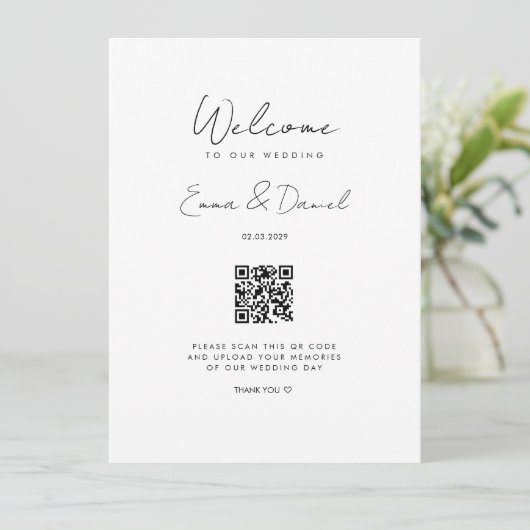Welcome QR Code Wedding Galerie (Stehend Vorderseite)