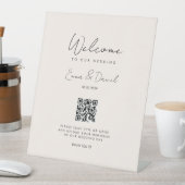 Welcome QR Code Wedding Galerie Beige Sockelschild (In Situ)