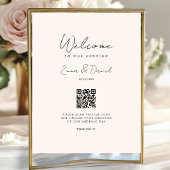 Welcome QR Code Wedding Galery Beige Poster