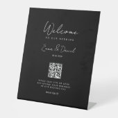 Welcome QR Code Wedding Galery Black Sockelschild (Vorderseite)