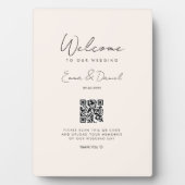 Welcome QR Code Wedge Beige Galery Fotoplatte (Vorderseite)