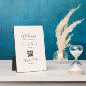 Welcome QR Code Wedge Beige Galery Fotoplatte (Seite)