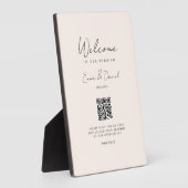 Welcome QR Code Wedge Beige Galery Fotoplatte (Seite)