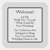 Welcome Quadratischer Aufkleber (Vorderseite)