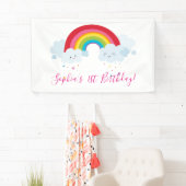 WELCOME RAINBOW CLOUDS kawaii Party helle Farben Banner (Insitu)