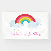 WELCOME RAINBOW CLOUDS kawaii Party helle Farben Banner (Horizontal)