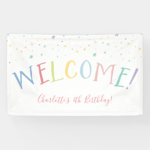 WELCOME RAINBOW TYPE hübsches Party Pastellfarben Banner