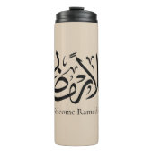 Welcome Ramadan Arabic Calligraphy Thuluth Thermosbecher (Vorderseite)