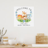 Welcome Safari Jungle Babyduschzeichen Poster (Küche)