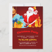 Welcome Santa Claus Cartoon Einladung (Vorderseite)