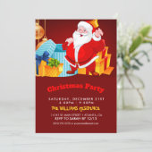 Welcome Santa Claus Cartoon Einladung (Stehend Vorderseite)