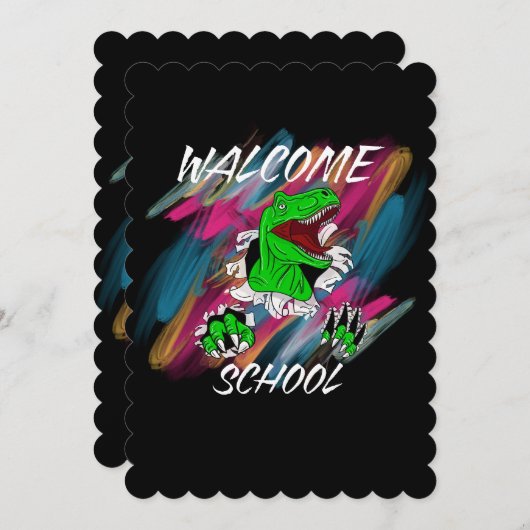 WELCOME SCHOOL WELCOME BACK TO SCHOOL EINLADUNG (Vorne/Hinten)