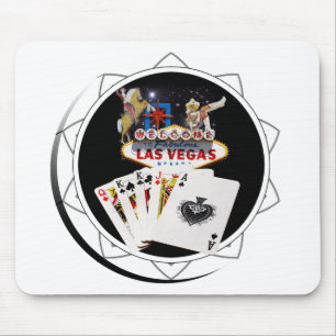 Welcome Sign Black Poker Chip Mousepad