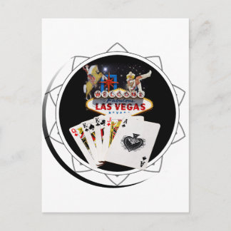 Welcome Sign Black Poker Chip Postkarte