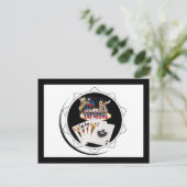 Welcome Sign Black Poker Chip Postkarte (Stehend Vorderseite)