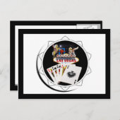 Welcome Sign Black Poker Chip Postkarte (Vorne/Hinten)