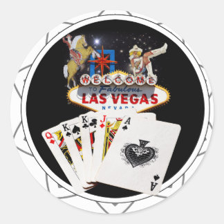 Welcome Sign Black Poker Chip Runder Aufkleber