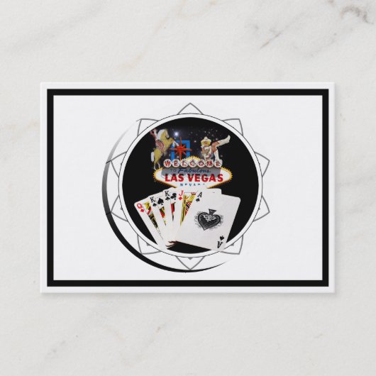 Welcome Sign Black Poker Chip Visitenkarte (Vorderseite)